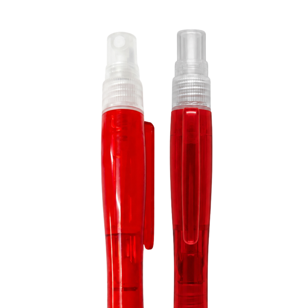 lapiceros, plástico, rojo, atom con spray , touch y goma antideslizante