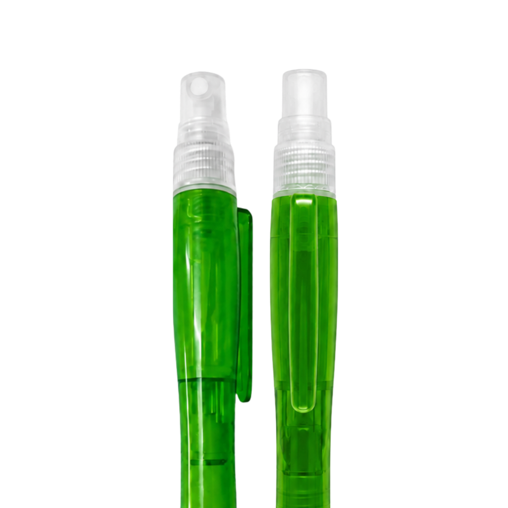 lapiceros, plástico, verde, atom con spray , touch y goma antideslizante