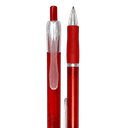 lapiceros, plástico, rojo, 14.5 centimetros, translúcido con goma antideslizante