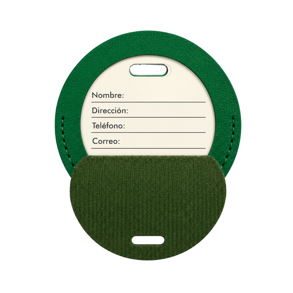 IDENTIFICADOR, IMITACION CUERO, VERDE, 3.15 plg, redondo para maletas