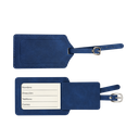 PORTA PASAPORTE, IMITACION CUERO, AZUL OSCURO, 15*11 cm, con identificador de maletas 11*7 cm en caja negra de regalo