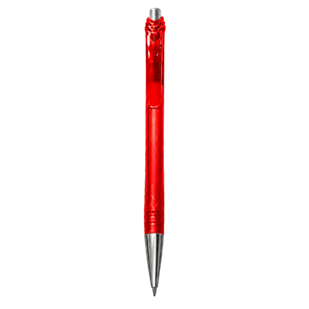 lapiceros, plástico, rojo, 14 centimetros, cristal,