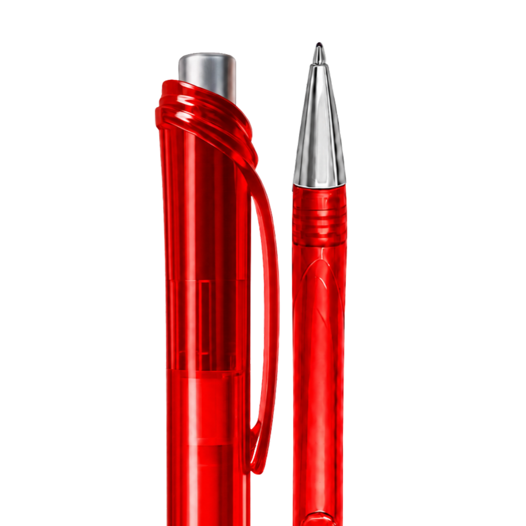 lapiceros, plástico, rojo, 14 centimetros, cristal,