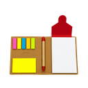 libretas, ecologica de carton, rojo, 11*15 centimetros, con lapicero y notas adhesivas