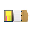 libretas, ecologica de carton, azul, 16*12.5 centimetros, con tapa con iman 70 paginas