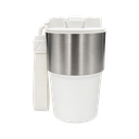 VASO, ACERO INOXIDABLE, BLANCO, 400 ml, Kofi doble pared con tapa de conveniencia