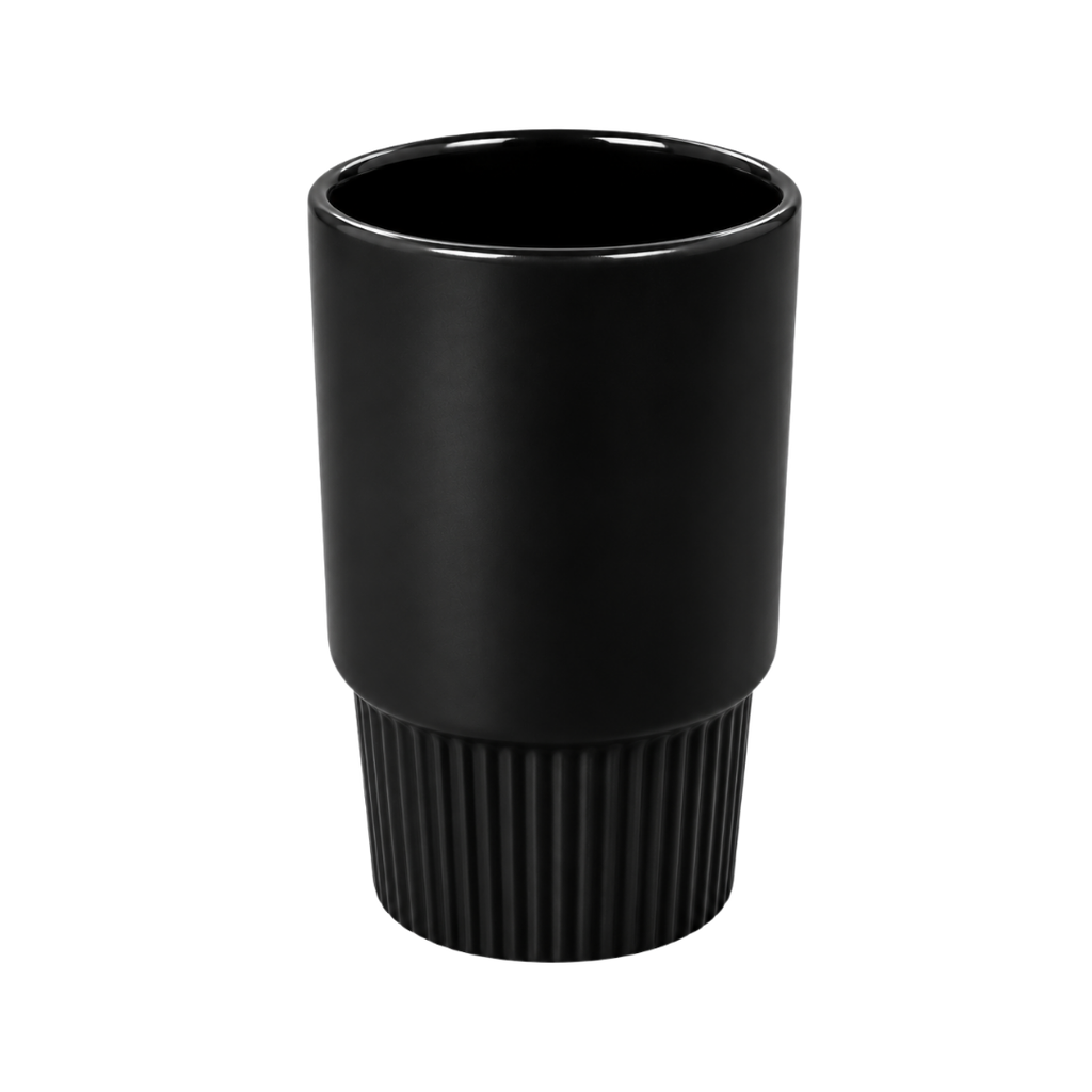 TAZAS, CERÁMICA, NEGRO, 16 oz, para carro  , sin tapa, sin recubrimiento, acabado mate.