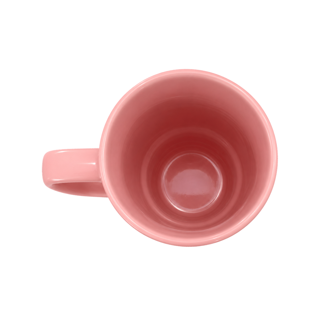 TAZA, CERÁMICA, ROSADO, 16 oz, para carro  , sin tapa, sin recubrimiento, acabado mate.