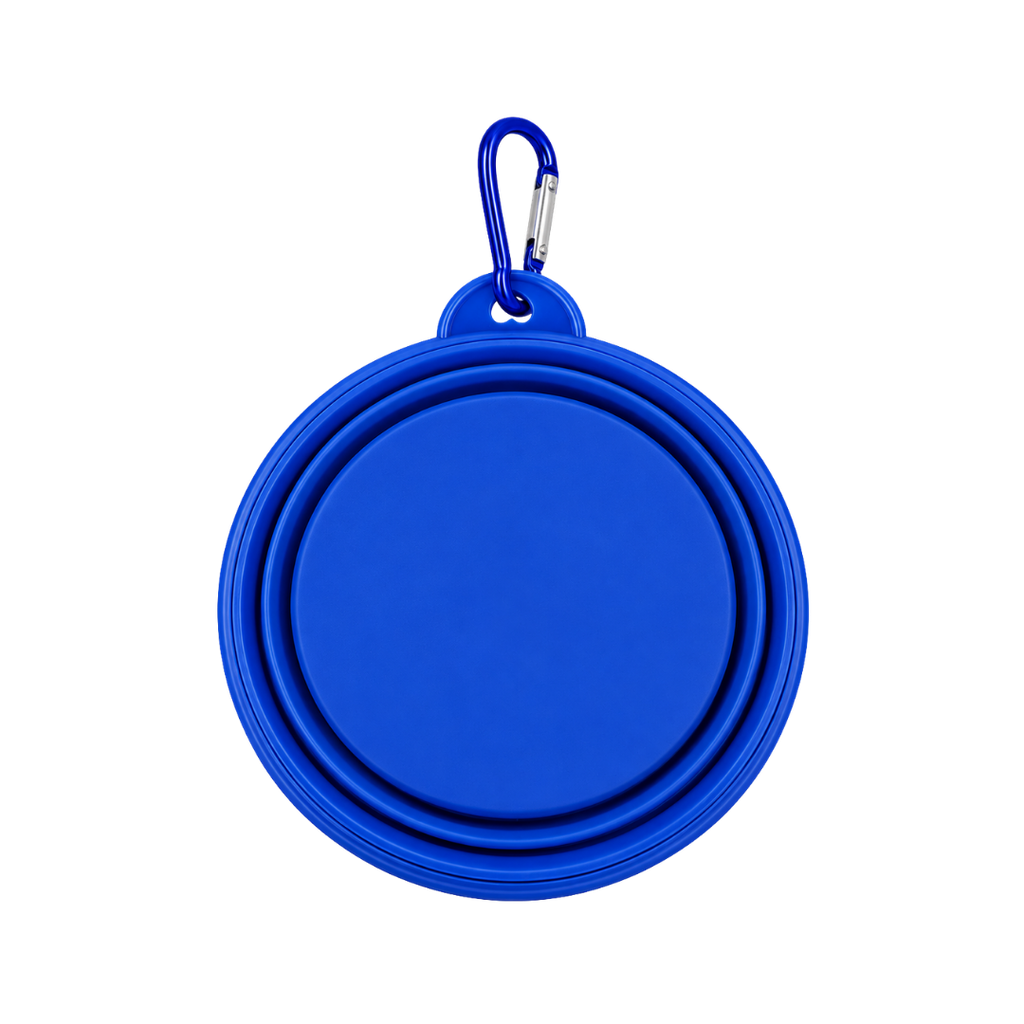 Tazon Silicón azul reflex 350 ml expandible con arnés para mascota