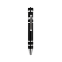 DESARMADOR, ACERO INOXIDABLE, NEGRO, Pencil de clip con 8 puntas de intercambiables
