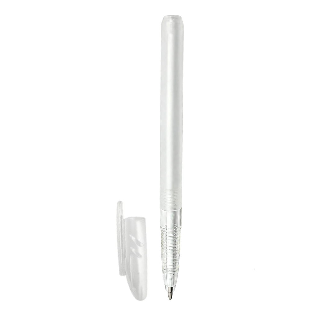 lapiceros, plástico, blanco, 12.5 centimetros, nevado con tapon