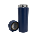VASO, ACERO INOXIDABLE, AZUL MARINO, 480 ml, Mumbai 6.8*19.5 cm térmico doble pared con tapa automática y base antideslizante