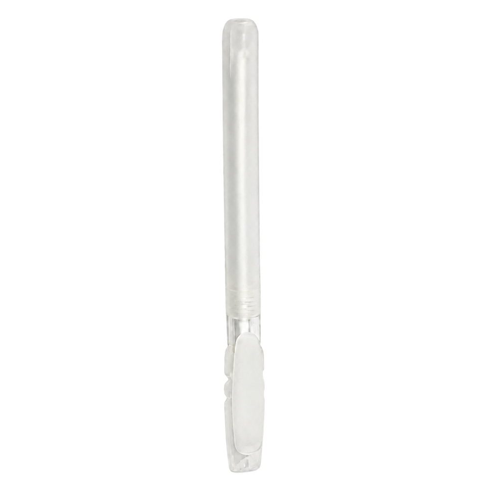 lapiceros, plástico, blanco, 12.5 centimetros, nevado con tapon