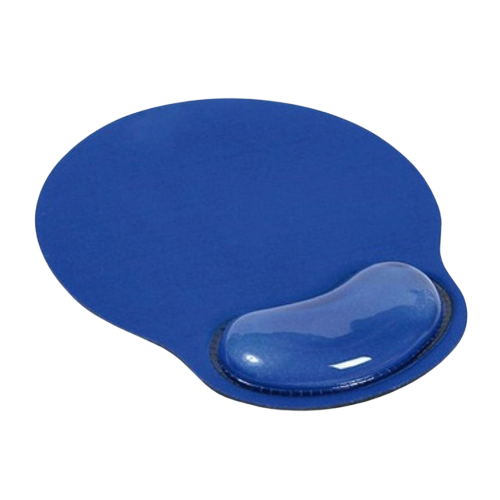 Mouse Pad Pvc azul reflex circular con apoyamuñecas