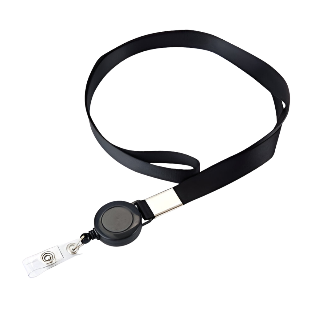 Portagafete poliester negro 45*2 cm cinta con Yoyo