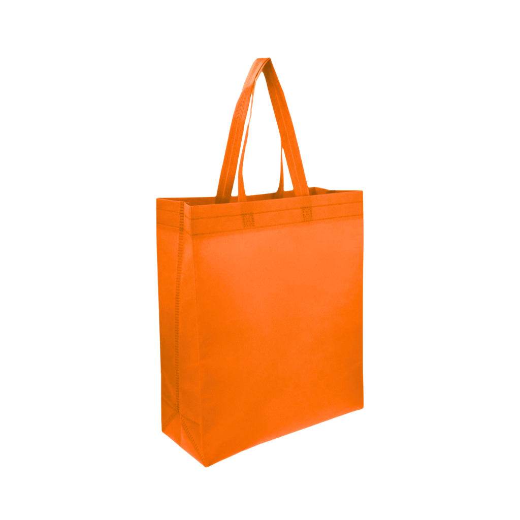 Bolsa Ecologica anaranjado 40*35*12 cm con fuelle sellada 80g
