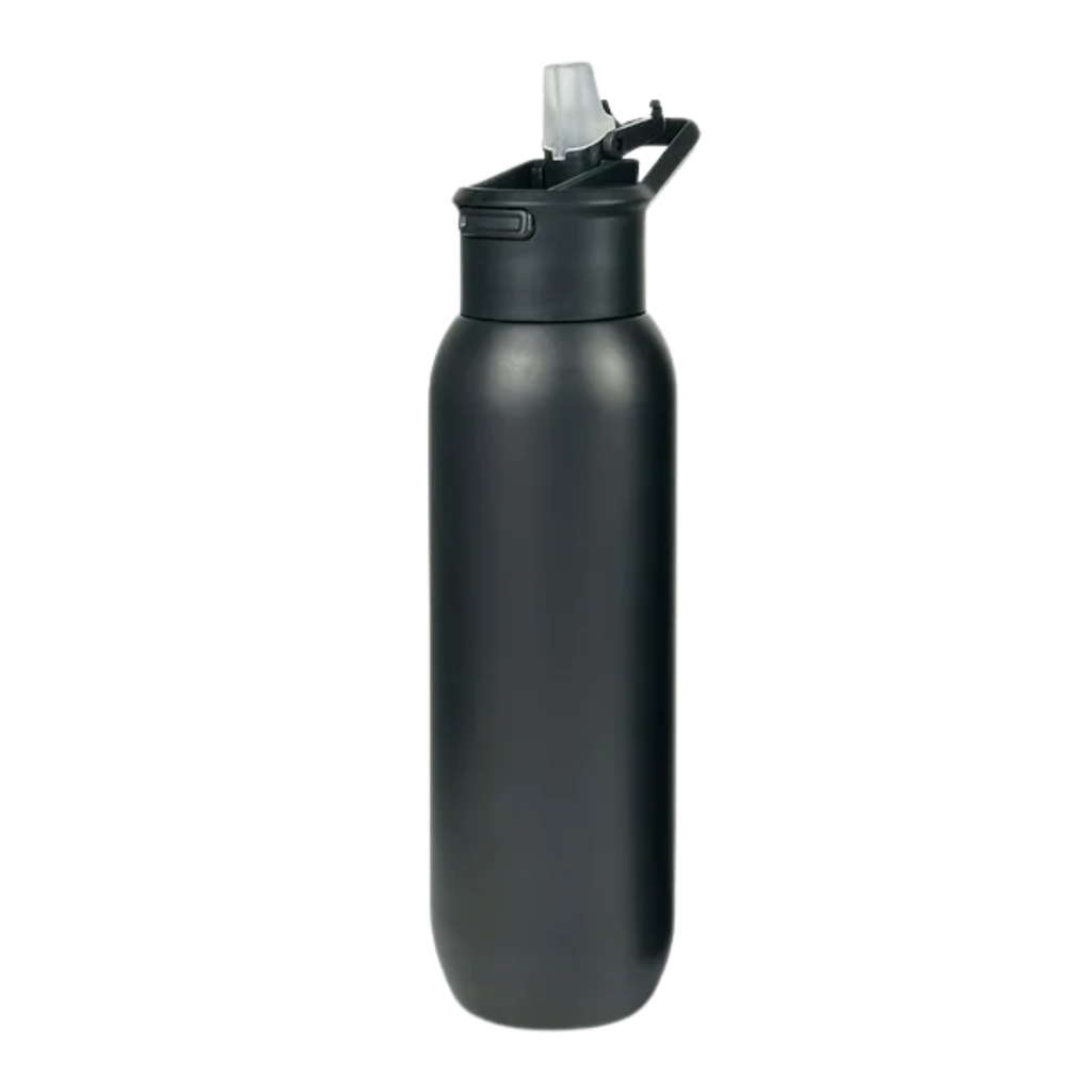Pachon Acero Inoxidable Negro 600 ml Boquilla Automatica Doble Pared Con Pajilla
