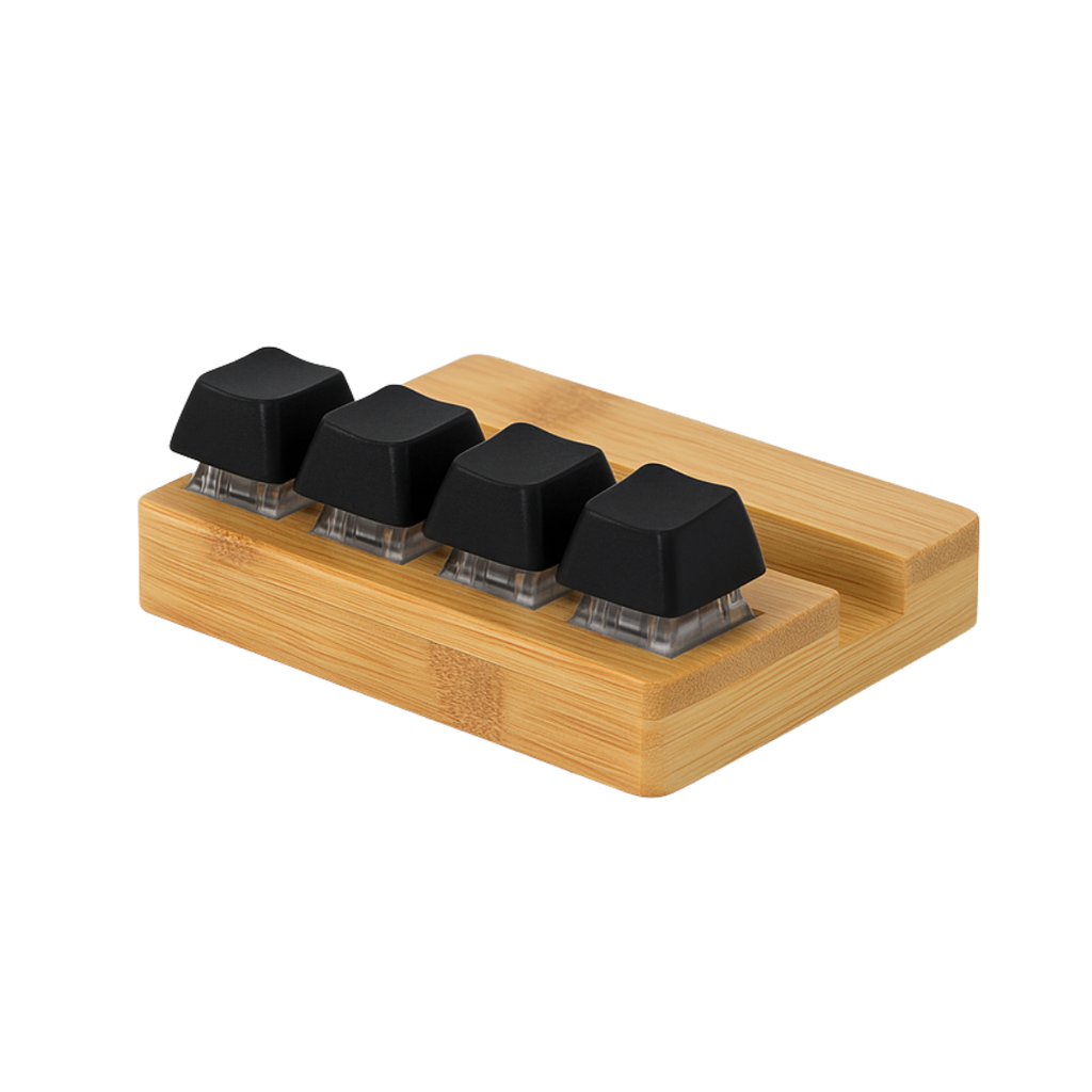 Posacelular bambú negro 8*5.8*3 cm teclado antiestrés