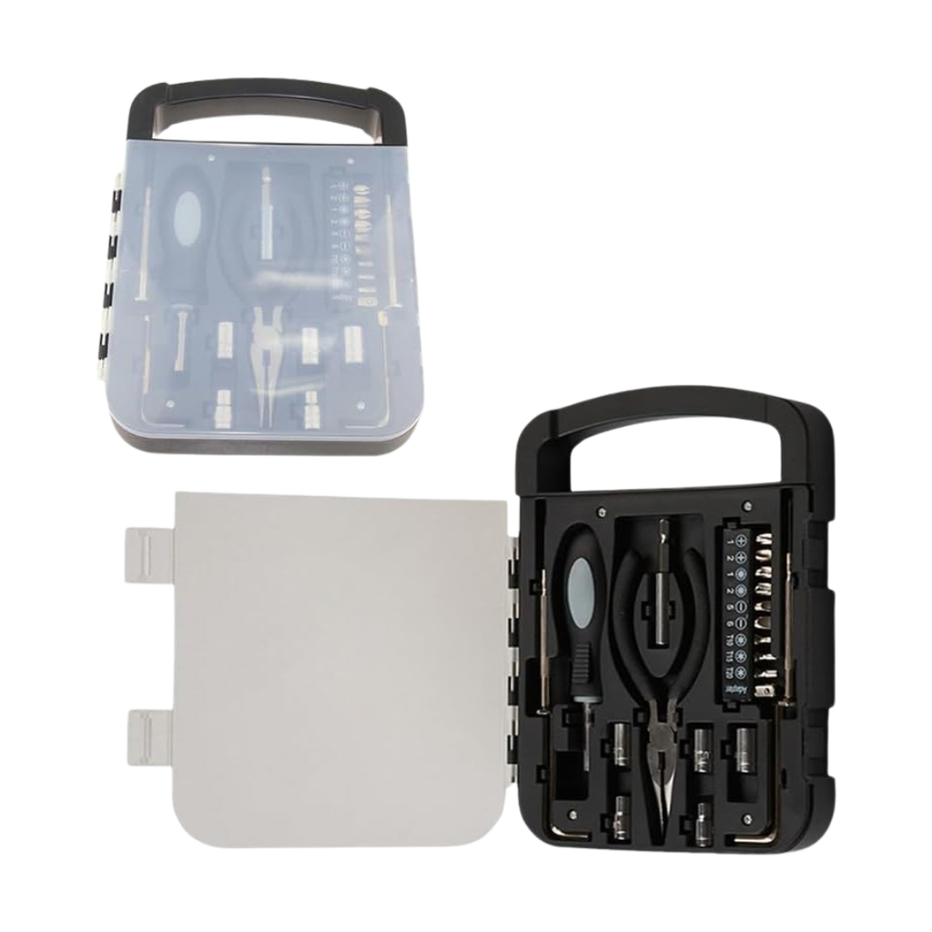 Herramienta Acero inoxidable negro 21*8*16*2.8 cm 22 pcs en caja plástica con agarrador