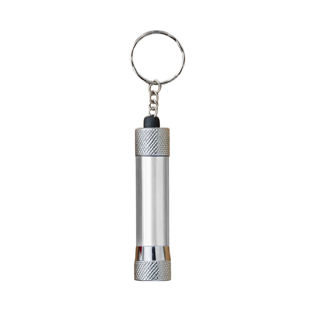 Linterna acero inoxidable plateado 6.7*1.6 cm rough luz led