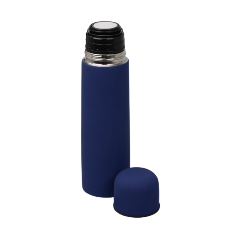Termo acero inoxidable azul oscuro mate 470 ml bala doble pared