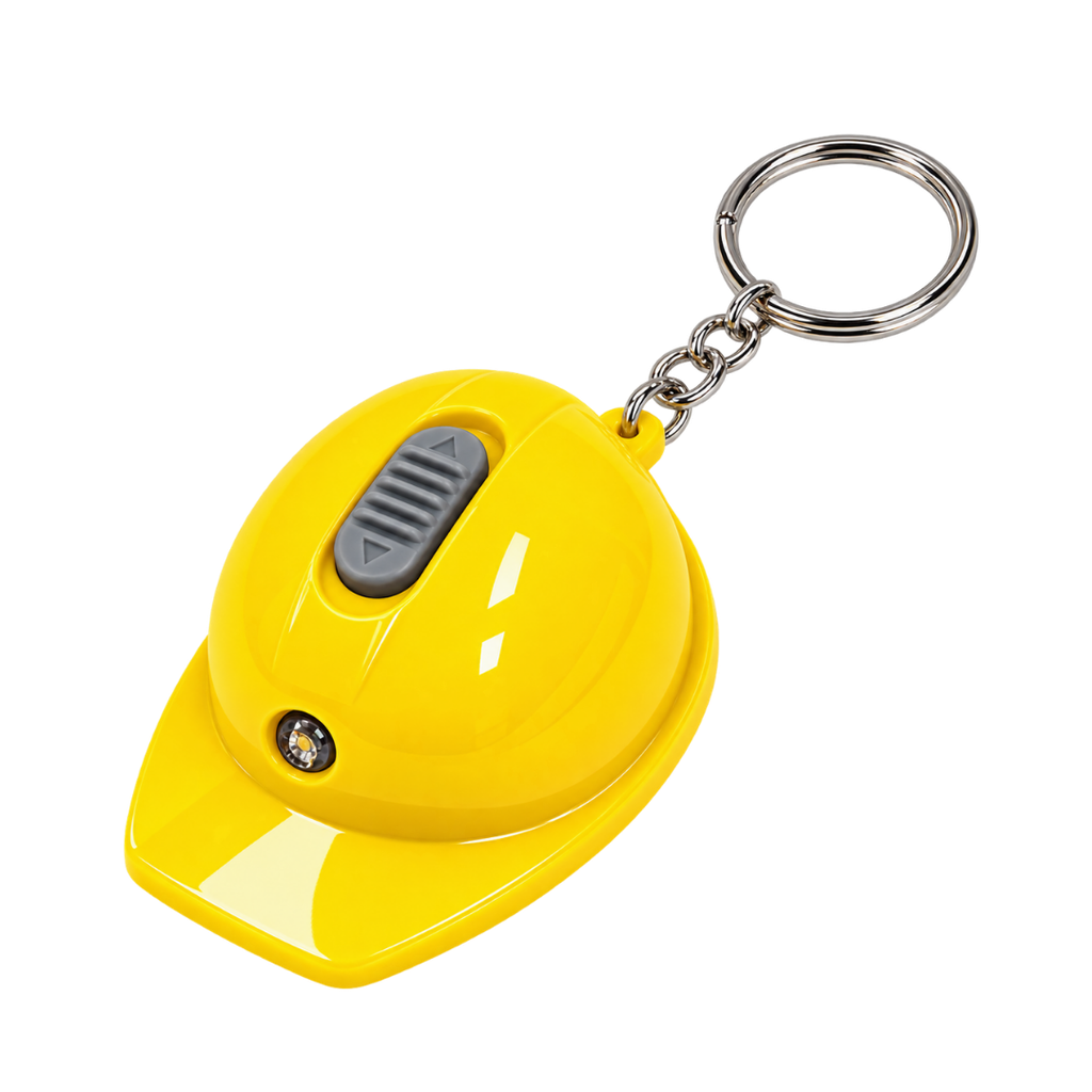 Llavero Plástico Amarillo 6.4*4.4*3 cm forma de casco tipo llavero con linterna