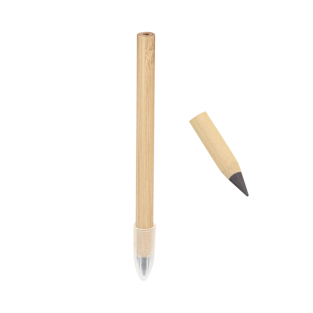 Lapiz bambú natural 14 cm Infinito con Tapa