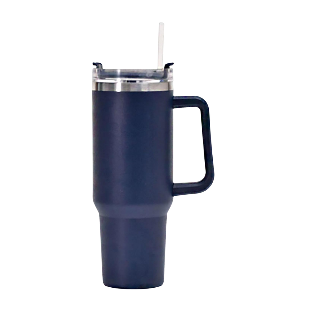 TAZA ACERO INOXIDABLE AZUL OSCURO 30 oz BOLDYS DOBLE PARED CON PAJILLA