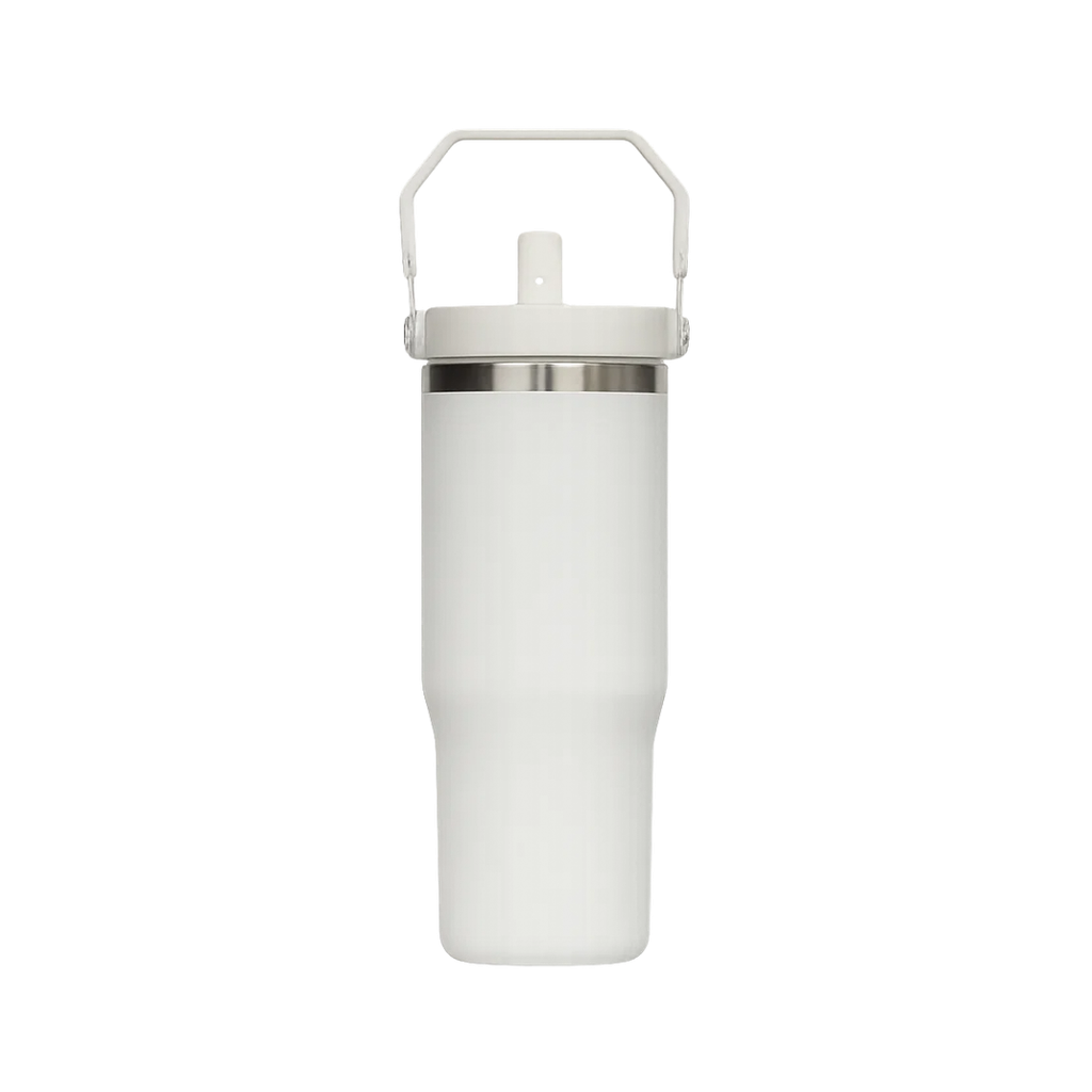 Vaso, Acero Inoxidable, blanco, 30 oz, Hydra doble pared con agarrador y boquilla