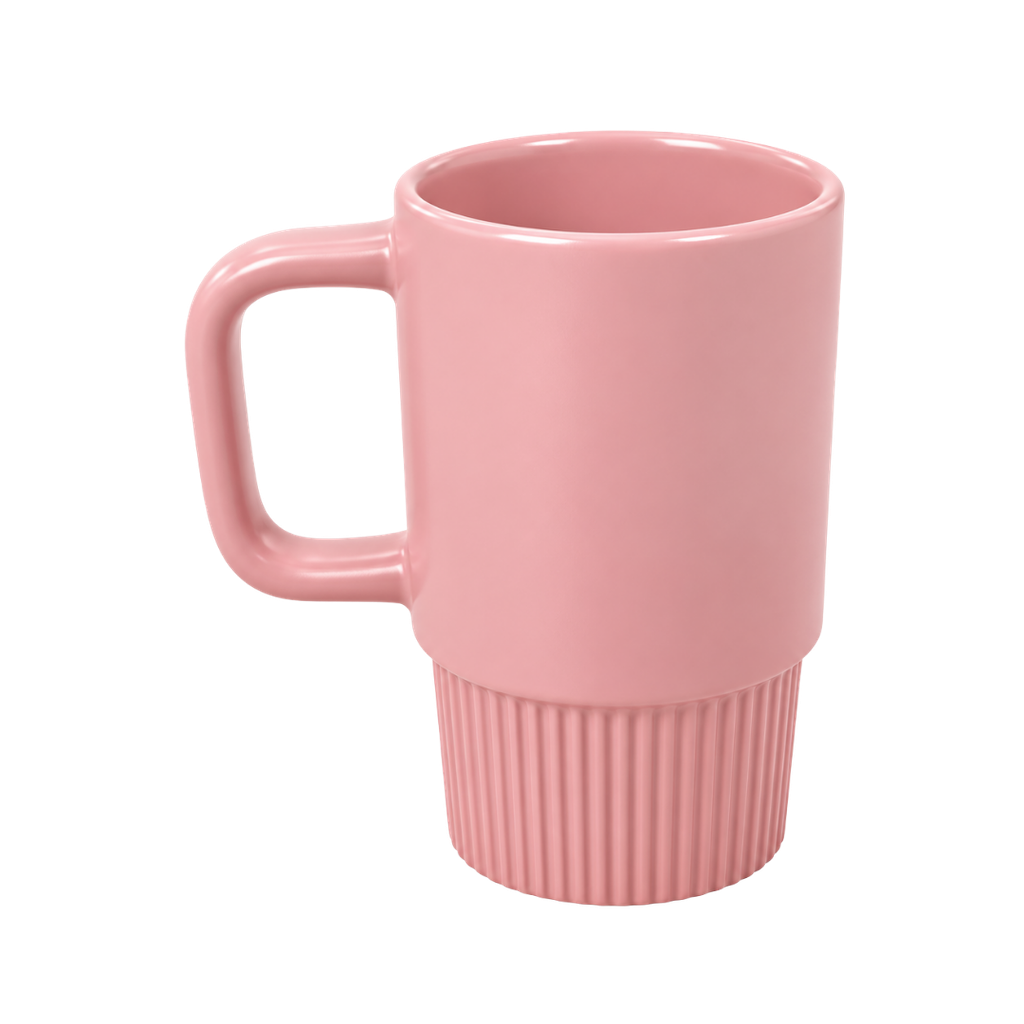 TAZA, CERÁMICA, ROSADO, 16 oz, para carro  , sin tapa, sin recubrimiento, acabado mate.