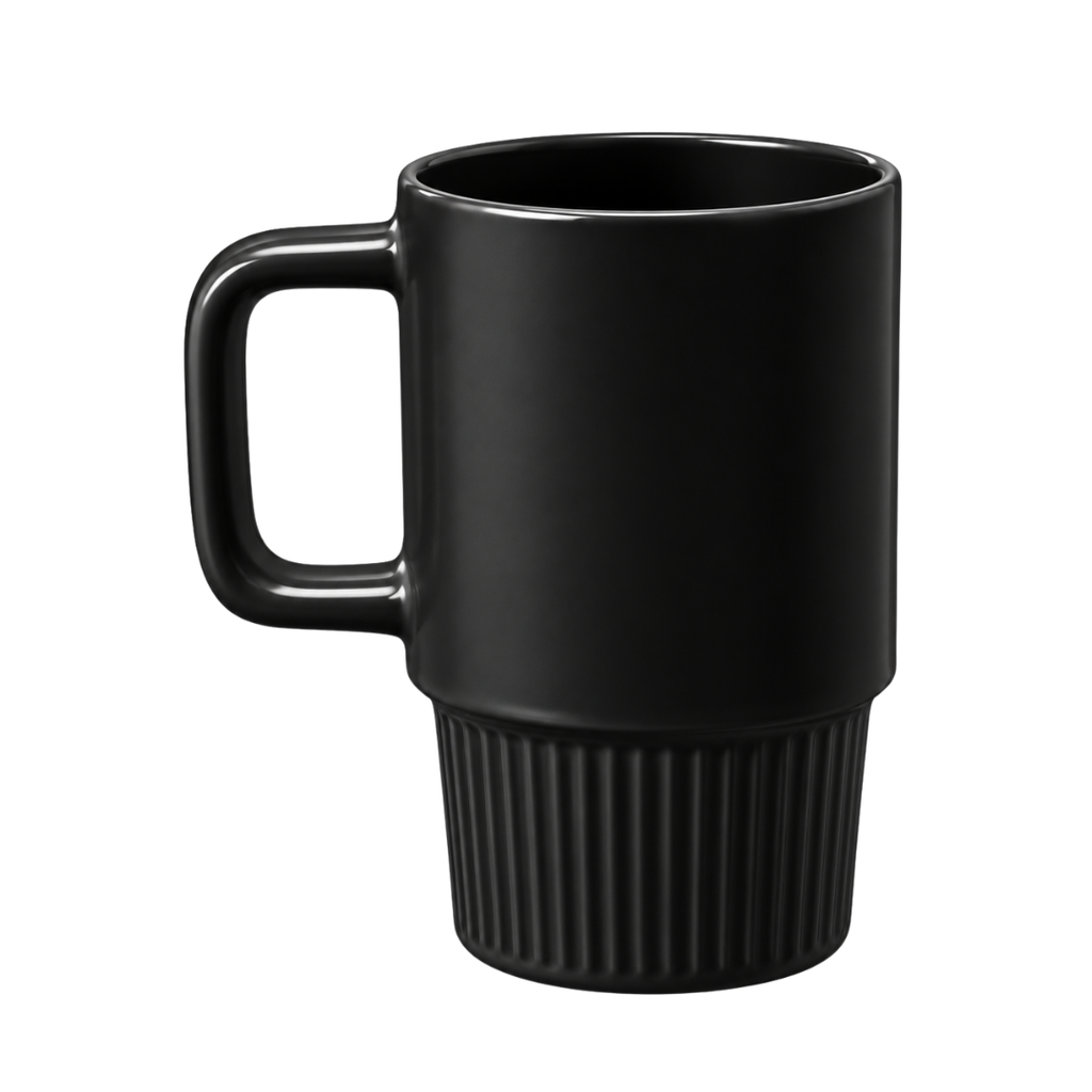 TAZAS, CERÁMICA, NEGRO, 16 oz, para carro  , sin tapa, sin recubrimiento, acabado mate.