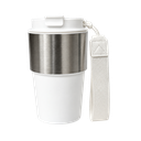 VASO, ACERO INOXIDABLE, BLANCO, 400 ml, Kofi doble pared con tapa de conveniencia