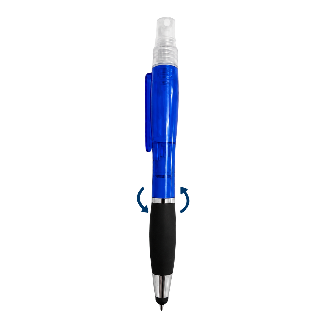 lapiceros, plástico, azul reflex, atom con spray , touch y goma antideslizante