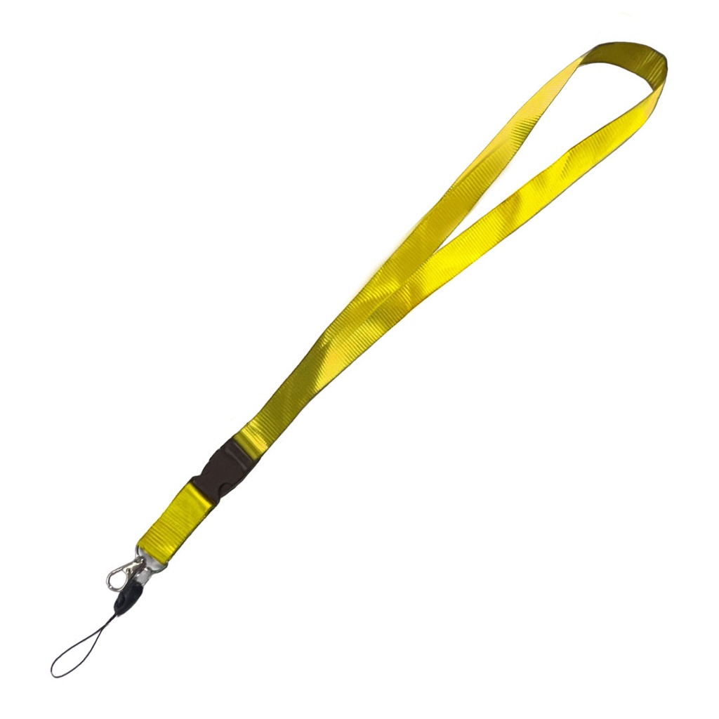 cinta porta-gafete, dacron, amarillo, 50*2 centimetros, mendel con gancho