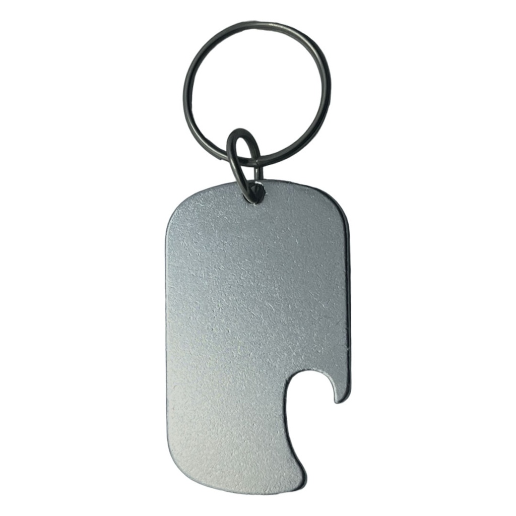 destapador, aleación de metal, plateado, 5*3*0.25cm centimetros, eros, plano con argolla