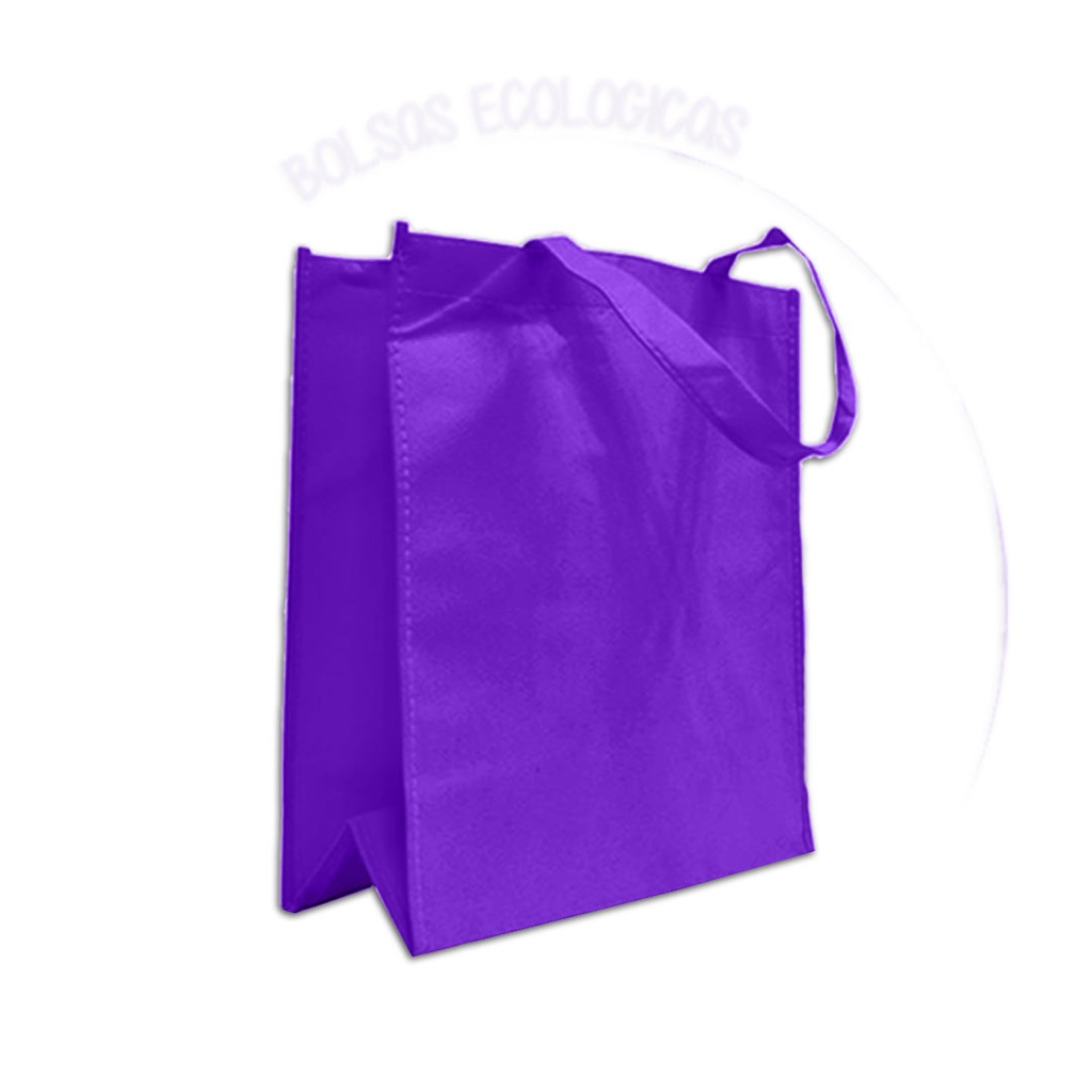 bolsa, tela ecológica, morado, 40*35*12 centimetros, con fuelle cosida