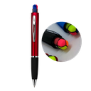 lapicero luminous, con goma antideslizante, rojo, y 3 resaltadores ,