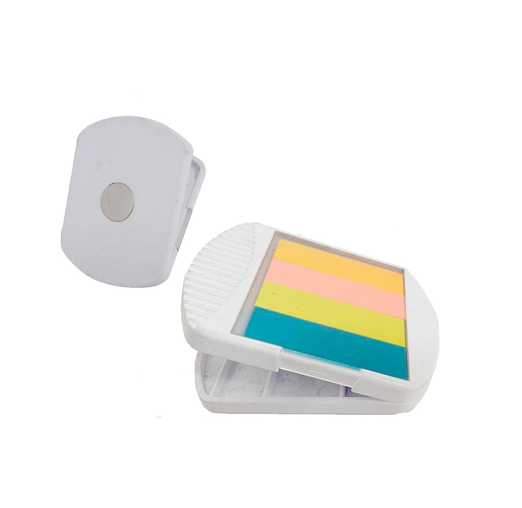 clip, plástico, blanco,  nd, con imàn y notas adhesivas