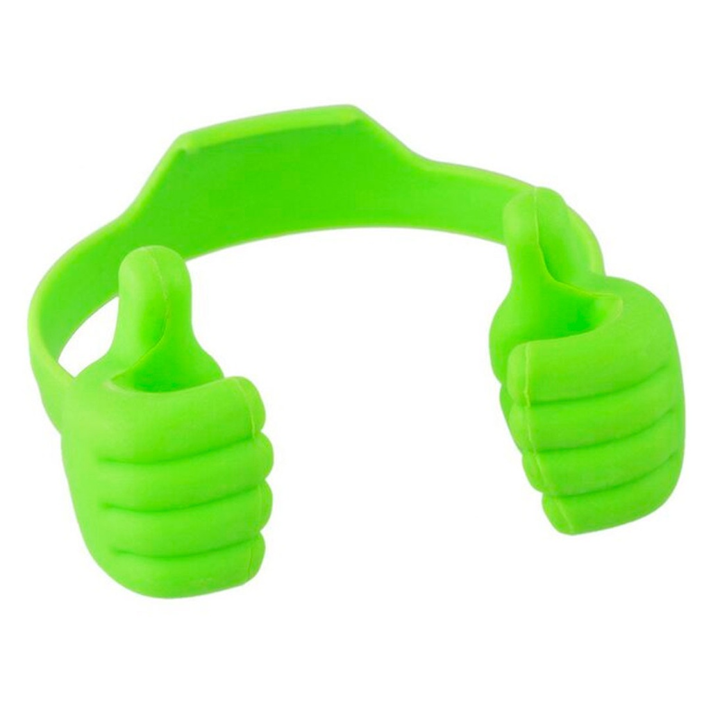 manita posa celular verde