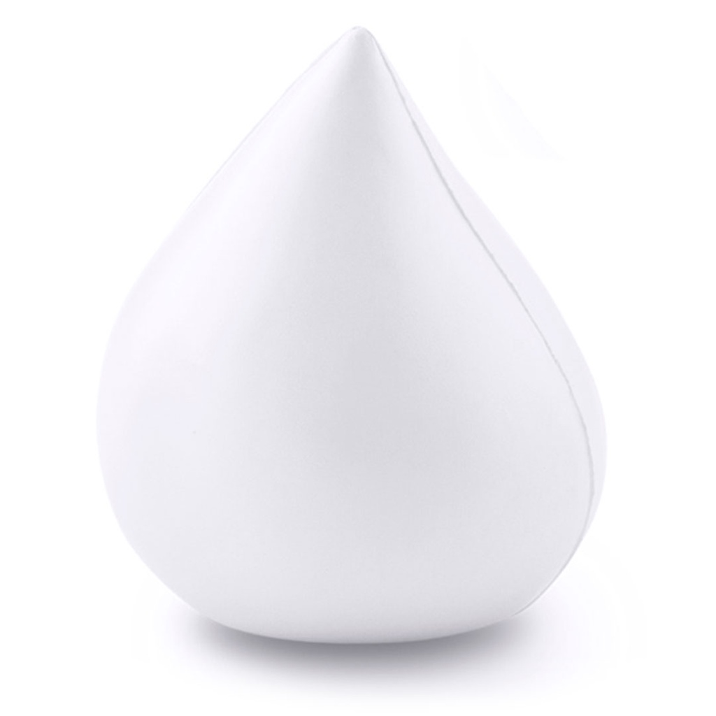 antiestres, pu, blanco, 8*6 centimetros, forma de gota