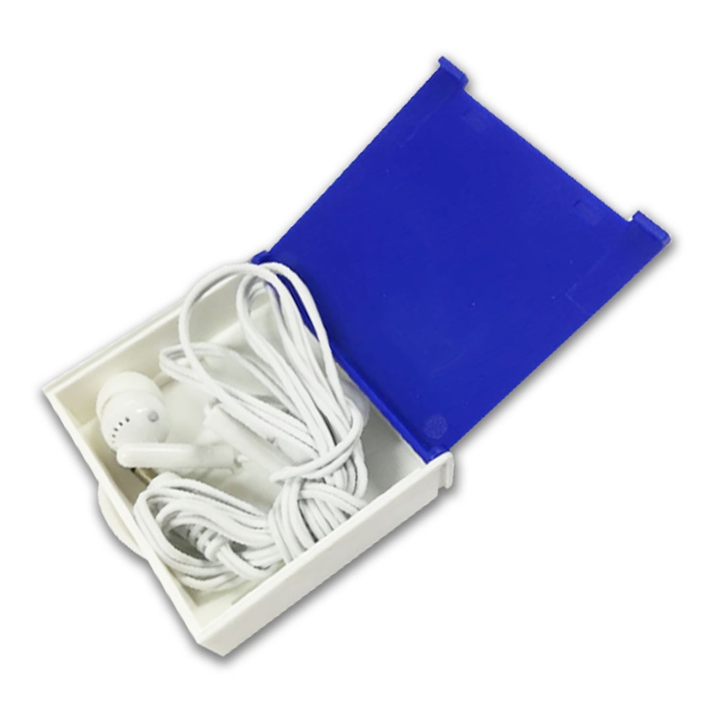 auriculares boxe en estuche azul reflex