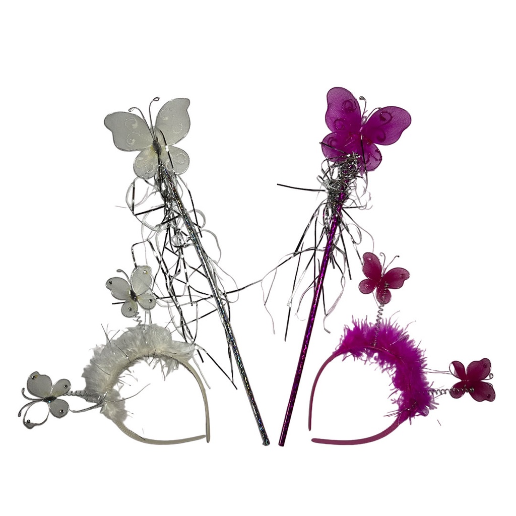 disfraz, plástico, surtido,  nd, diadema con cetro mariposa