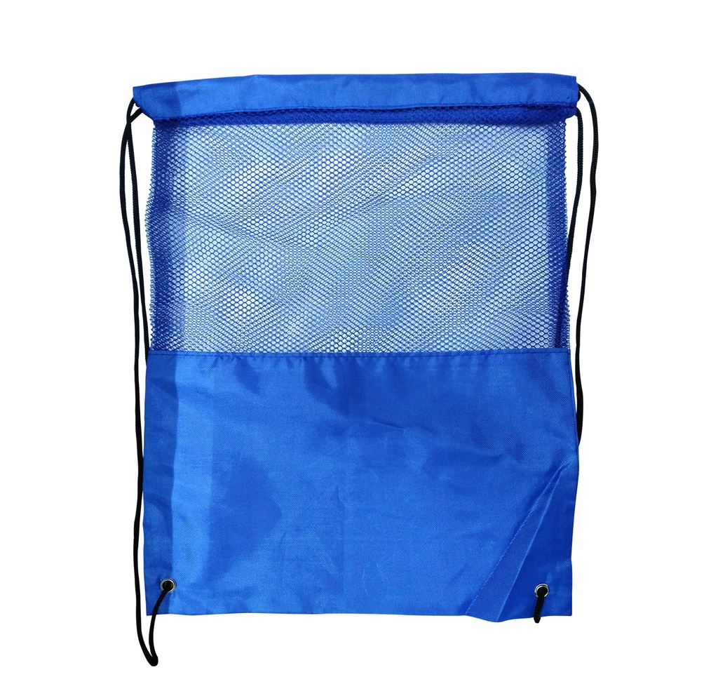 mochila, tafeta, azul reflex, 43*34 centimetros, con malla