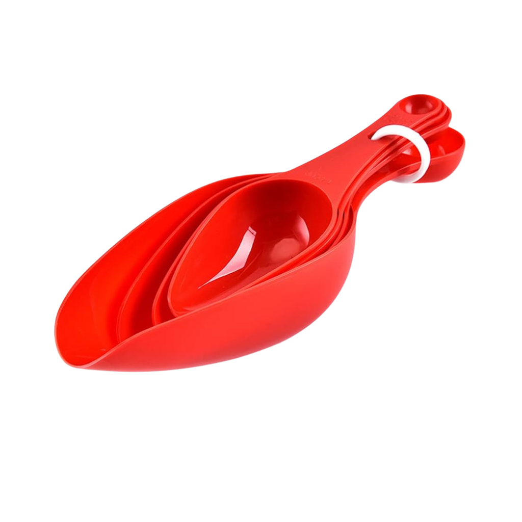 cuchara medidora, plástico, rojo,  ,