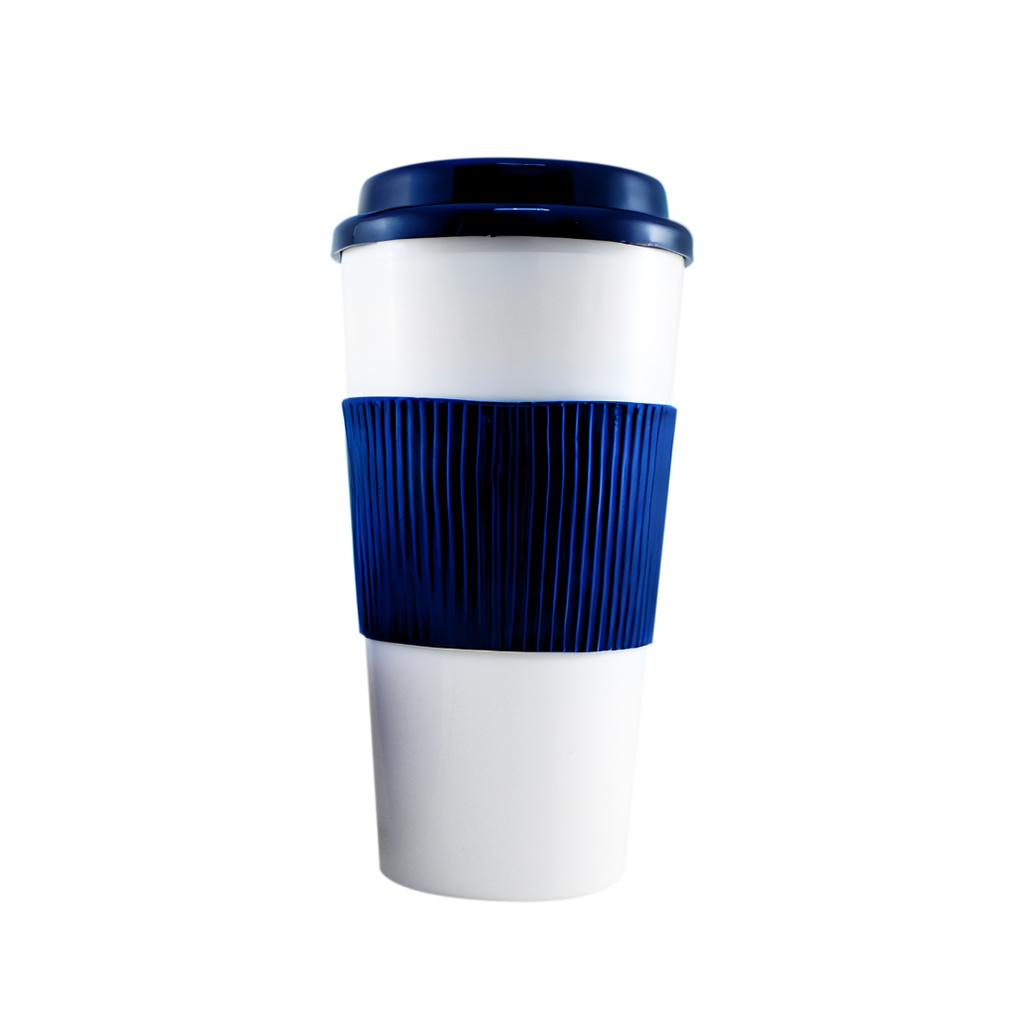 vasos, plástico, blanco, 600 mililitro, con tapadera y agarrador azul
