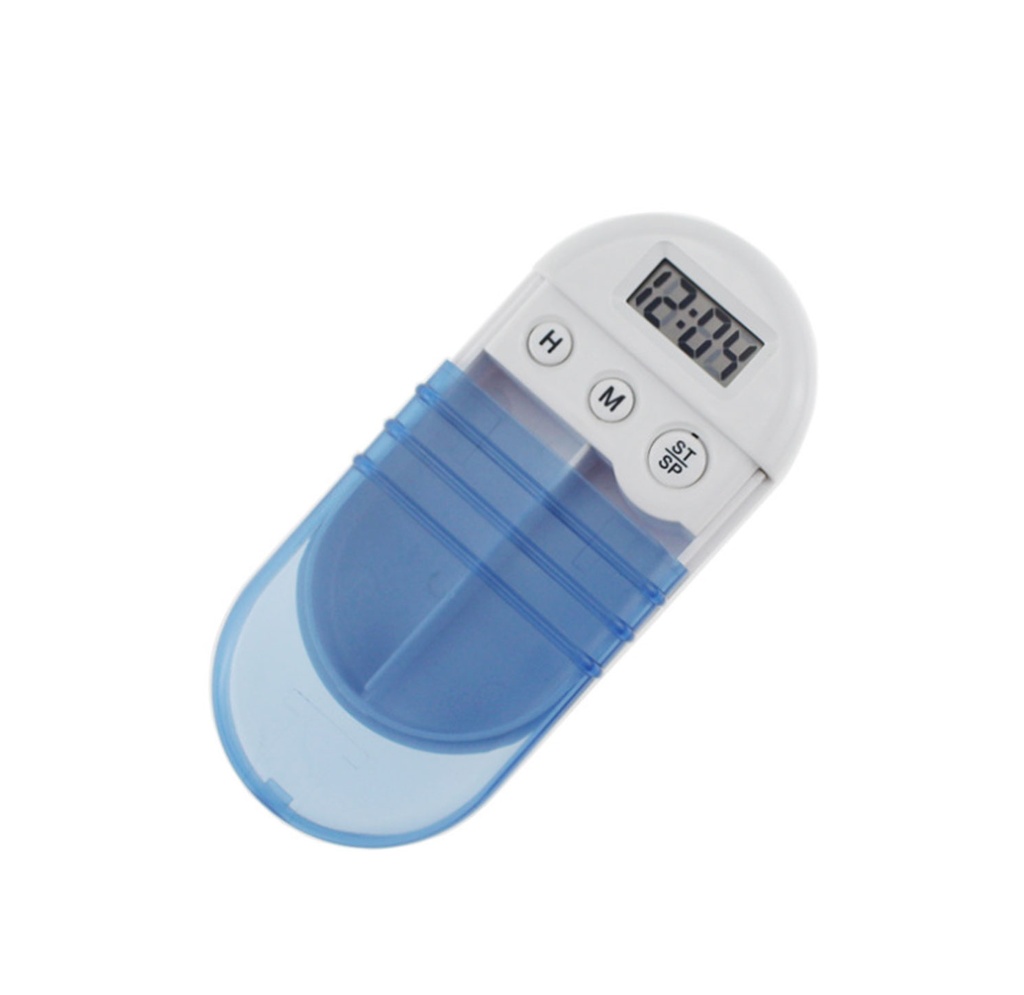 pastillero, plástico, azul,  nd, con alarma