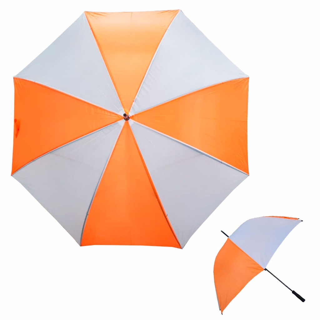 sombrillas, poliester, anaranjado, 129*152 centimetros, combinada con blanco