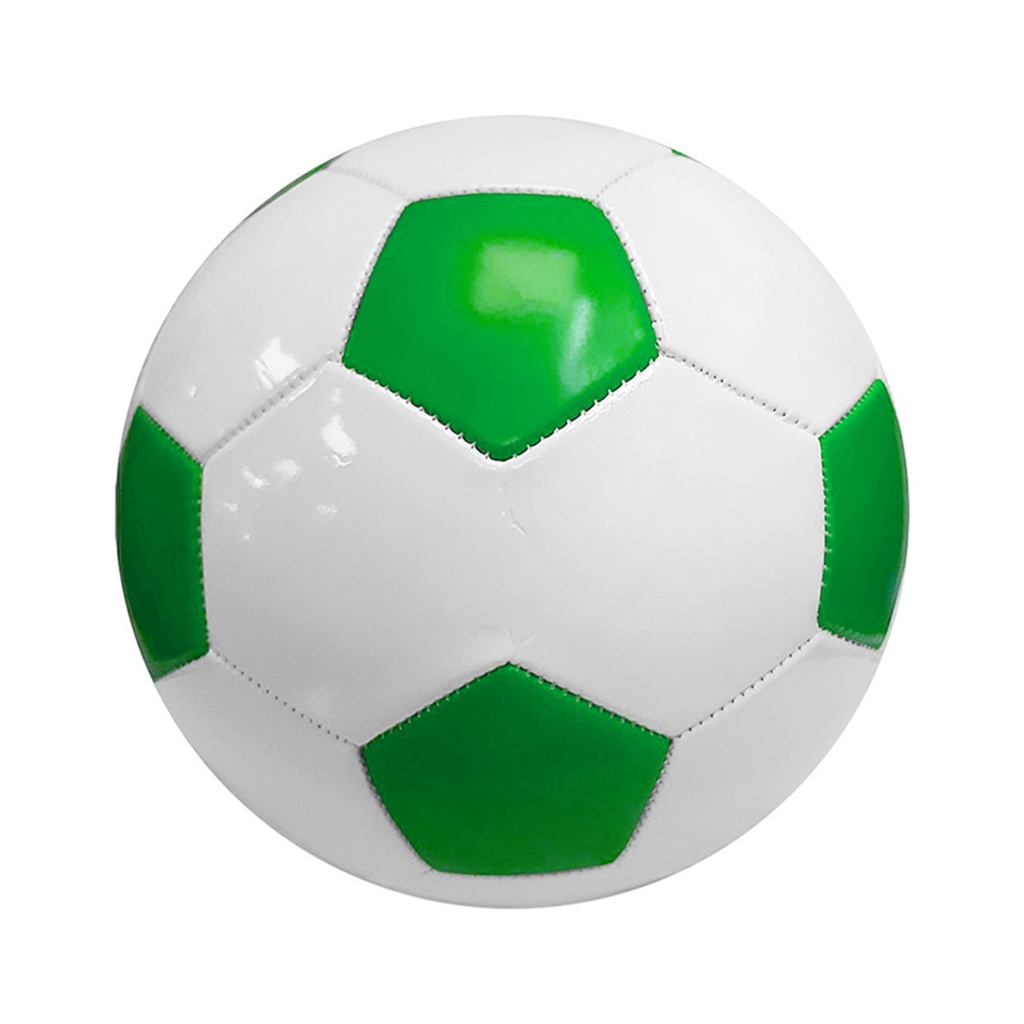 pelota de futbol no 5, pvc, , 260-280 g , blanco con verde 32 gajos dobles