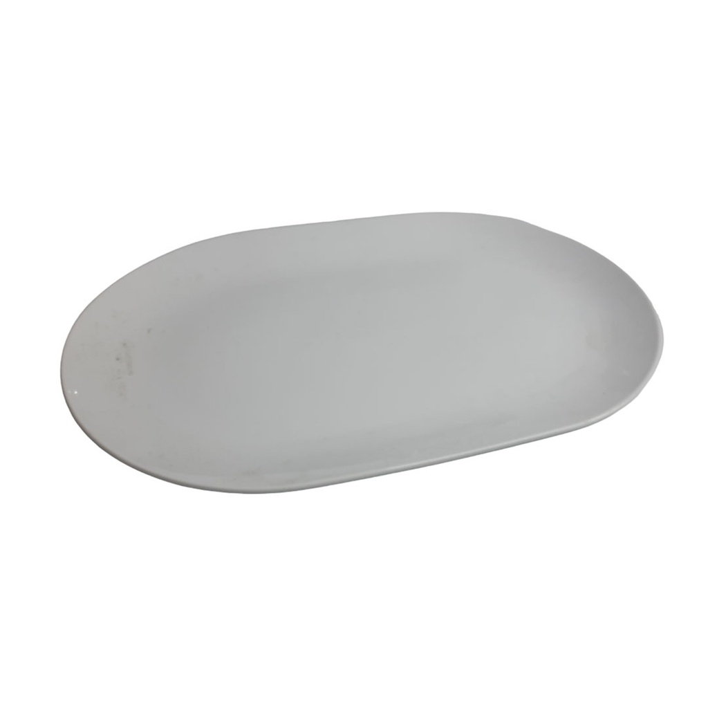 plato, cerámica, blanco, 19.25 pulgadas, ovalado