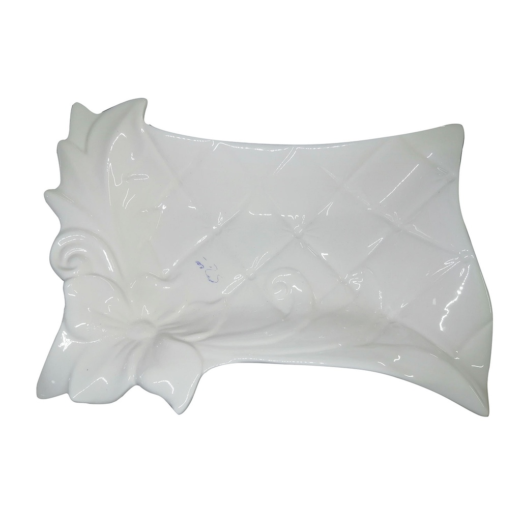 plato, cerámica, blanco, 15 pulgadas, rectangular